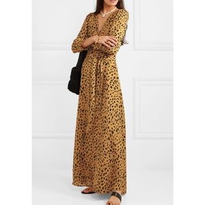 NICHOLAS The Front Silk Leopard Maxi Dress